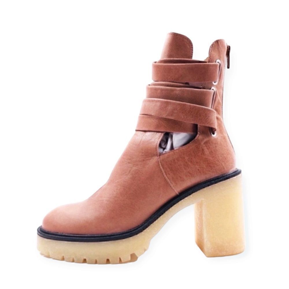NEW Free People Jesse Cutout Platform Boot Womens Size 41 English Tan - Picture 4 of 6